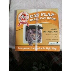 Ideal Pet Products Cat Flap Small Cat Door 6 1/4 x 6 1/4 White New in Box